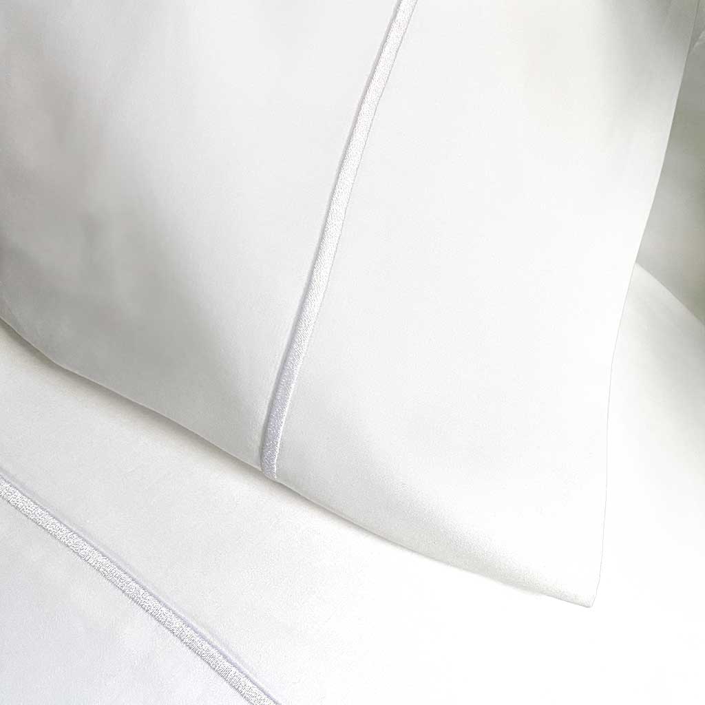 Optic White 440 Thread Count Sateen Weave Pillowcase Pairs